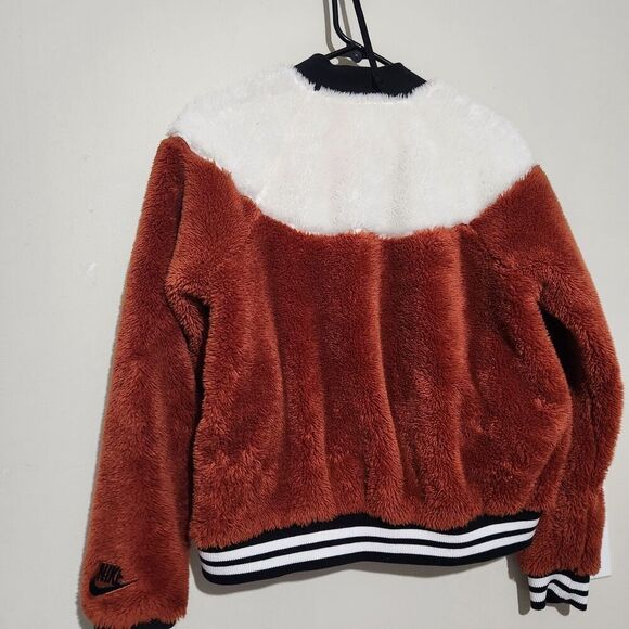 Nike Sportswear Women Fleece Bomber Jacket Size Medium super Soft Warm  B5 - Picture 4 of 15